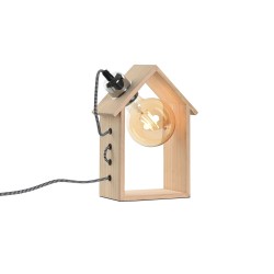 Tischlampe Home ESPRIT Braun Silberfarben natürlich Holz Kiefer 50 W 220 V 18 x 10 x 25 cm