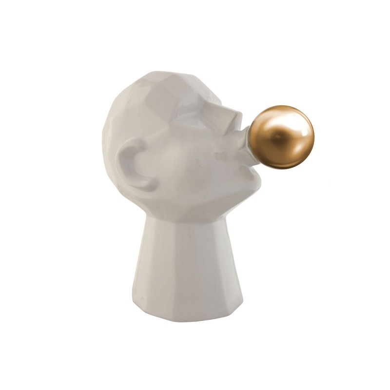 Decorative Figure Home ESPRIT White Golden Face 29 x 18 x 30 cm