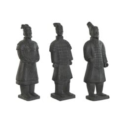 Figurine Décorative Home ESPRIT Gris clair Guerrier 18,5 x 16,5 x 57 cm (3 Unités)