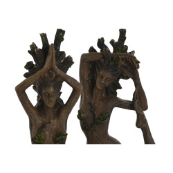 Figurine Décorative Home ESPRIT Marron Yoga Indien 13 x 6 x 16 cm (2 Unités)