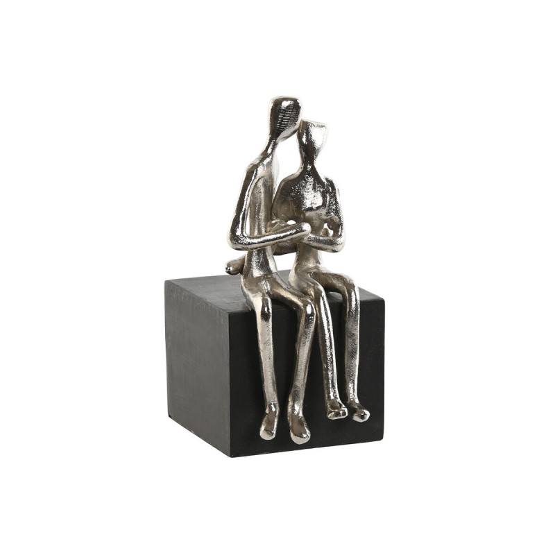 Decorative Figure Home ESPRIT Black Silver Pair 9 x 13 x 20 cm