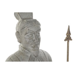 Decorative Figure Home ESPRIT Grey Golden Oriental Warrior 35 x 32 x 118 cm