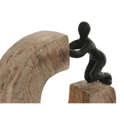 Figurine Décorative Home ESPRIT Marron Noir 20 x 7 x 19 cm (3 Unités)