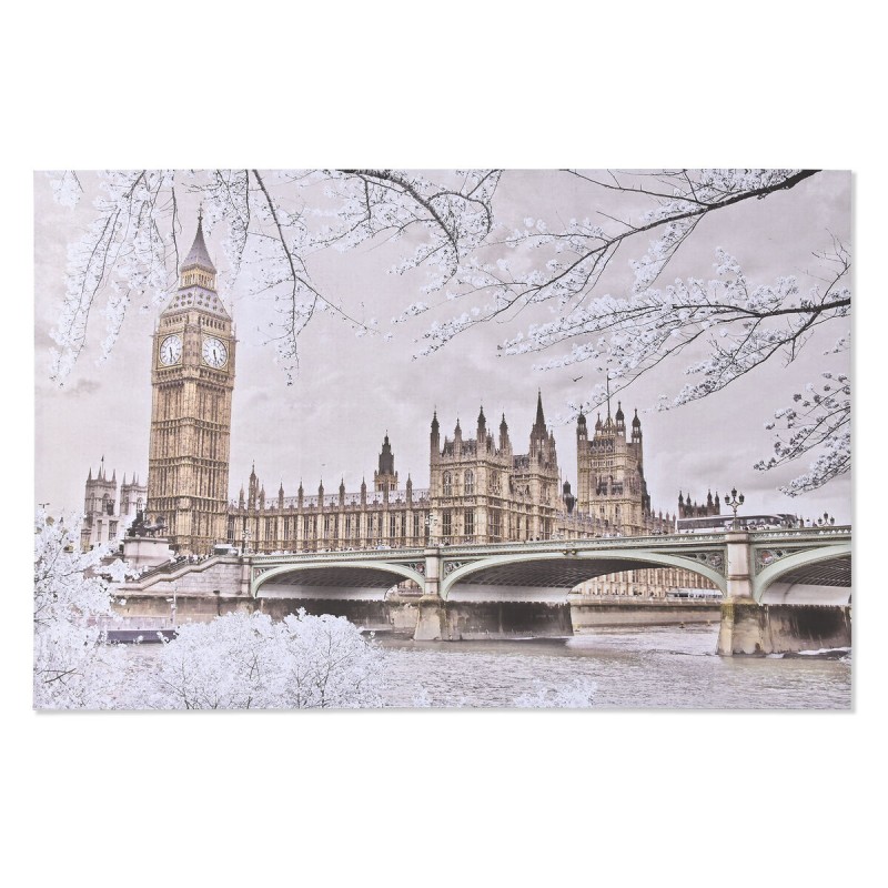 Painting Home ESPRIT White Golden Glitter London Loft 150 x 3 x 100 cm (2 Units)