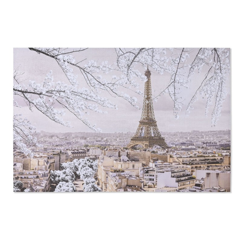 Painting Home ESPRIT White Grey Golden Paris Glitter Loft 150 x 3 x 100 cm (2 Units)