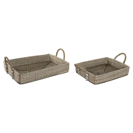 Jeux de plateaux Home ESPRIT Naturel Marron Clair Urbaine 41 x 32 x 16 cm (2 Unités)