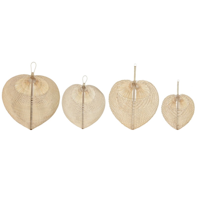 Wall Decoration Home ESPRIT Light brown Natural Fan Tropical (4 Pieces)