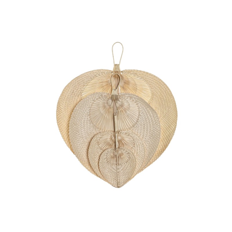 Wall Decoration Home ESPRIT Light brown Natural Fan Tropical (4 Pieces)