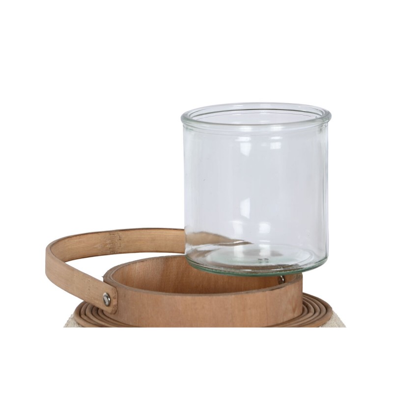 Candleholder Home ESPRIT White Natural Wood Crystal 40 x 40 x 70 cm