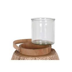 Candleholder Home ESPRIT Brown Natural Wood Crystal 45 x 45 x 85 cm