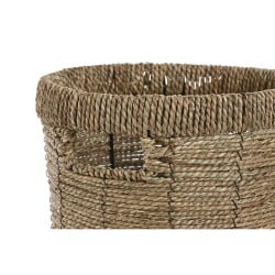 Set de pots de fleurs Home ESPRIT Marron Métal Fibre Tropical 36 x 36 x 29 cm