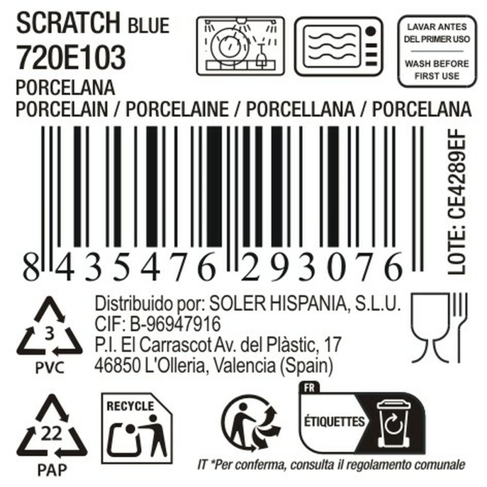 Serving Platter La Mediterránea Scratch blue (8 Units)