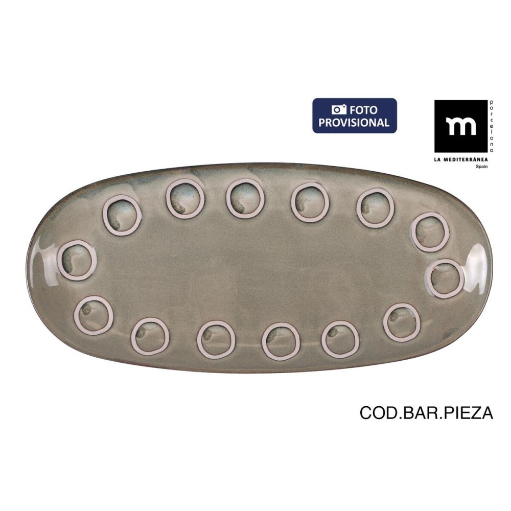 Kochschüssel La Mediterránea Almudena Grau Oval 33 x 14,8 x 2,7 cm (12 Stück)