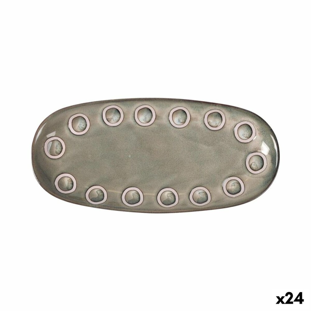 Kochschüssel La Mediterránea Almudena Grau Oval 25 x 12 x 2,2 cm (24 Stück)