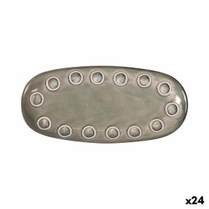 Plat à Gratin La Mediterránea Almudena Gris Oblongue 25 x 12 x 2,2 cm (24 Unités)