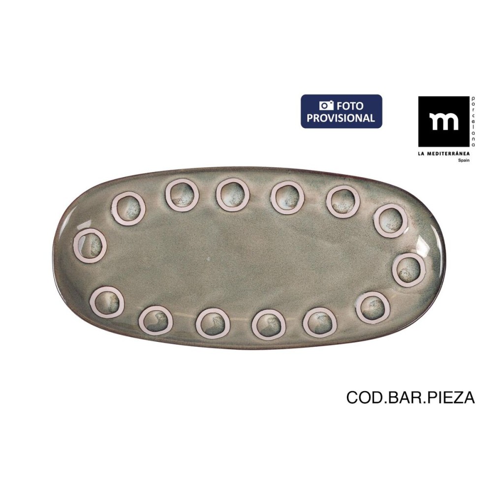 Kochschüssel La Mediterránea Almudena Grau Oval 25 x 12 x 2,2 cm (24 Stück)