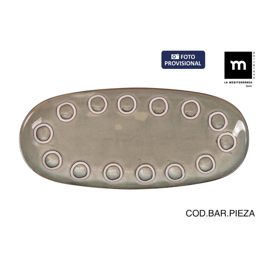 Plat à Gratin La Mediterránea Almudena Gris Oblongue 29 x 13,5 x 2,4 cm (24 Unités)
