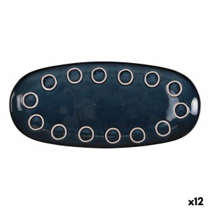 Plat à Gratin La Mediterránea Almudena Bleu Oblongue 33 x 14,8 x 2,7 cm (12 Unités)
