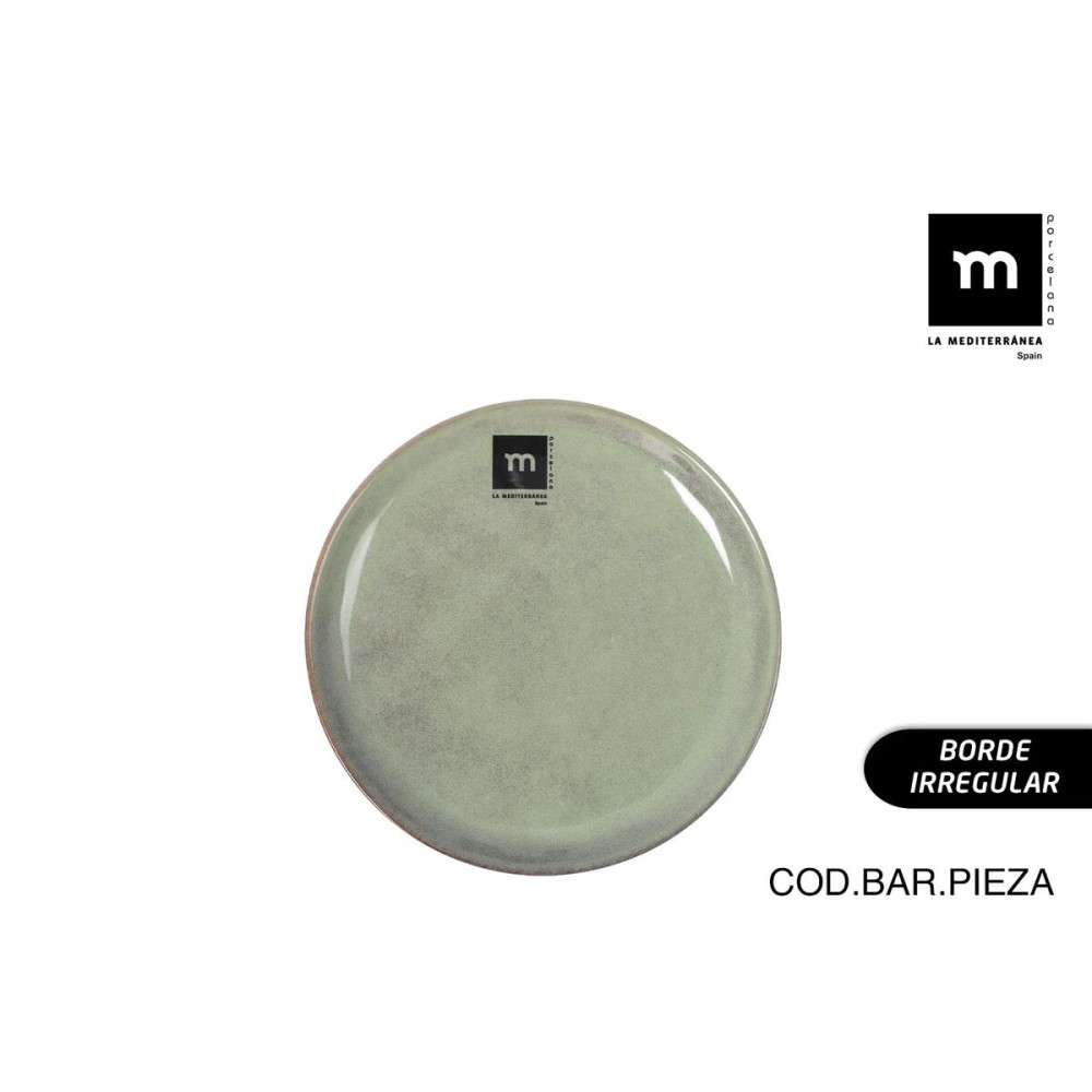Flacher Teller La Mediterránea Macarella green Ø 16 cm (24 Stück)