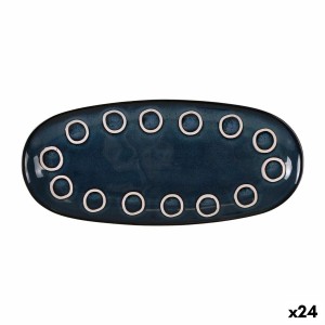 Plat à Gratin La Mediterránea Almudena Bleu Oblongue 29 x 13,5 x 2,4 cm (24 Unités)