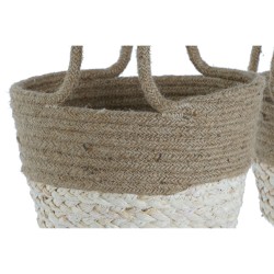 Set de pots de fleurs Home ESPRIT Naturel Marron Clair Jute Moderne 26 x 26 x 70 cm