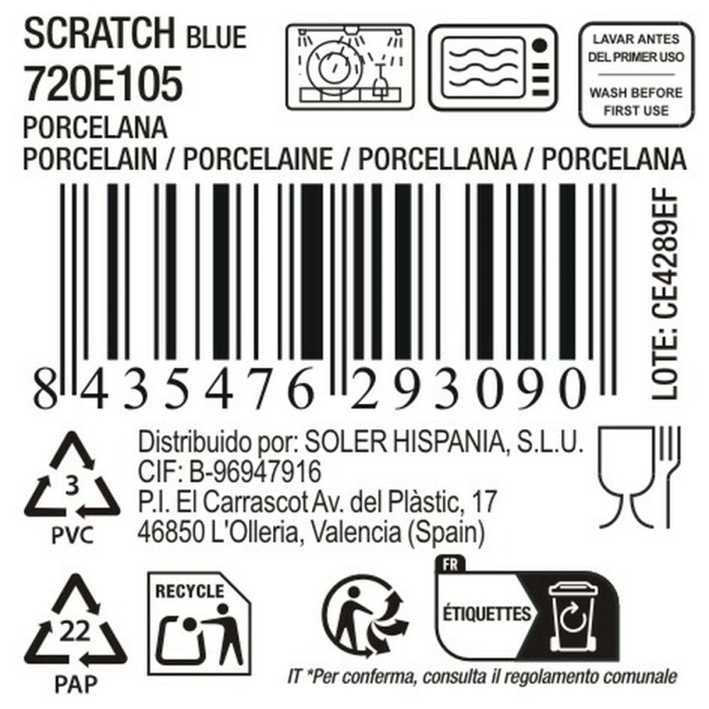 Serving Platter La Mediterránea Scratch blue (8 Units)