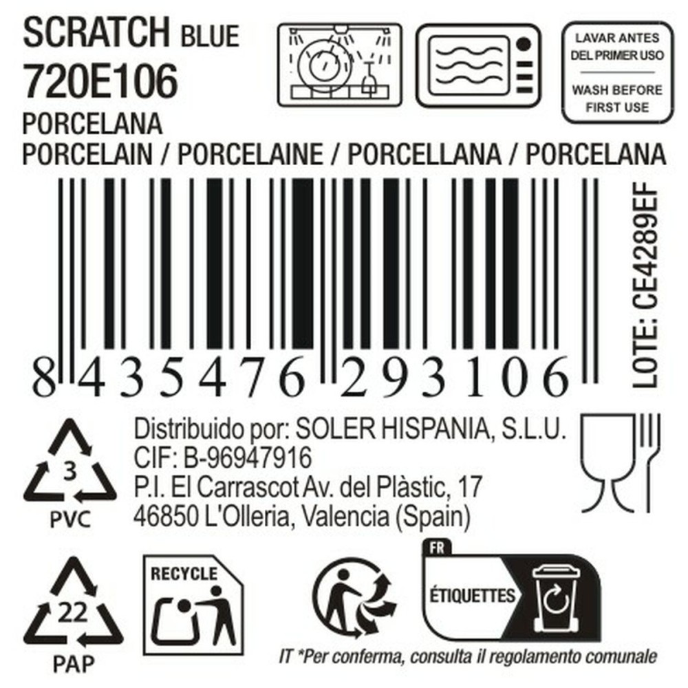 Kochschüssel La Mediterránea Scratch blue (8 Stück)