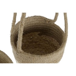 Set de pots de fleurs Home ESPRIT Naturel Marron Clair Jute Moderne 26 x 26 x 70 cm