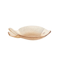 Decorative Plate Romimex Light brown Glass Fish 29 x 5 x 21 cm