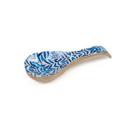 Spoon Romimex Blue White Mango wood 27 x 5 x 9 cm