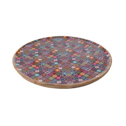 Snack tray Romimex Red Mango wood Circular 30 x 2 x 30 cm