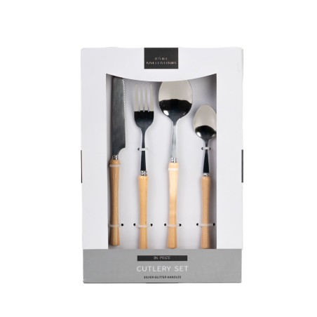 Set de couverts Romimex Argenté Métal 28 x 7 x 19 cm 24 Pièces