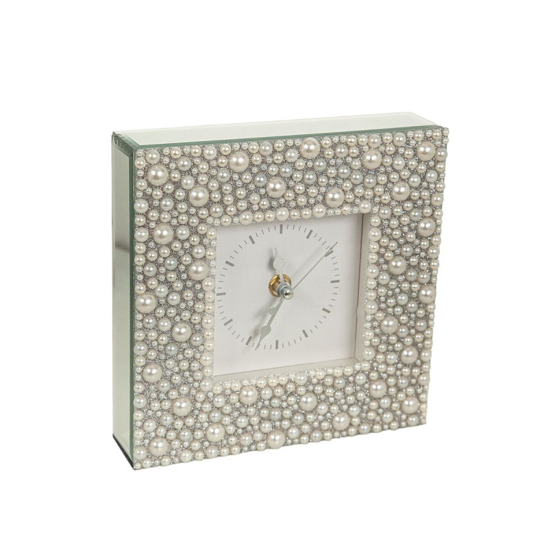 Horloge de table Romimex Argenté verre 18 x 18 x 5 cm