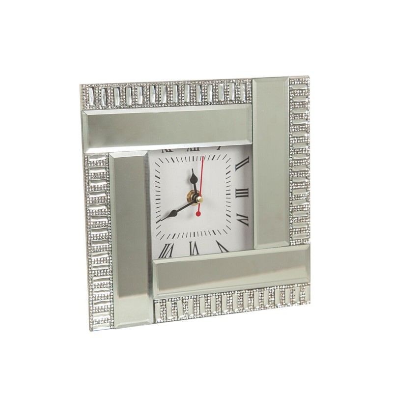 Table clock Romimex Silver Glass 20 x 20 x 5 cm