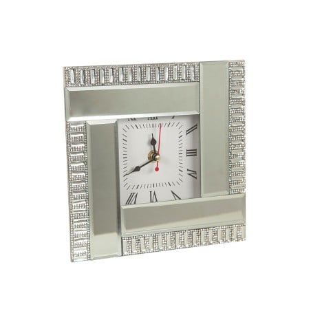 Table clock Romimex Silver Glass 20 x 20 x 5 cm