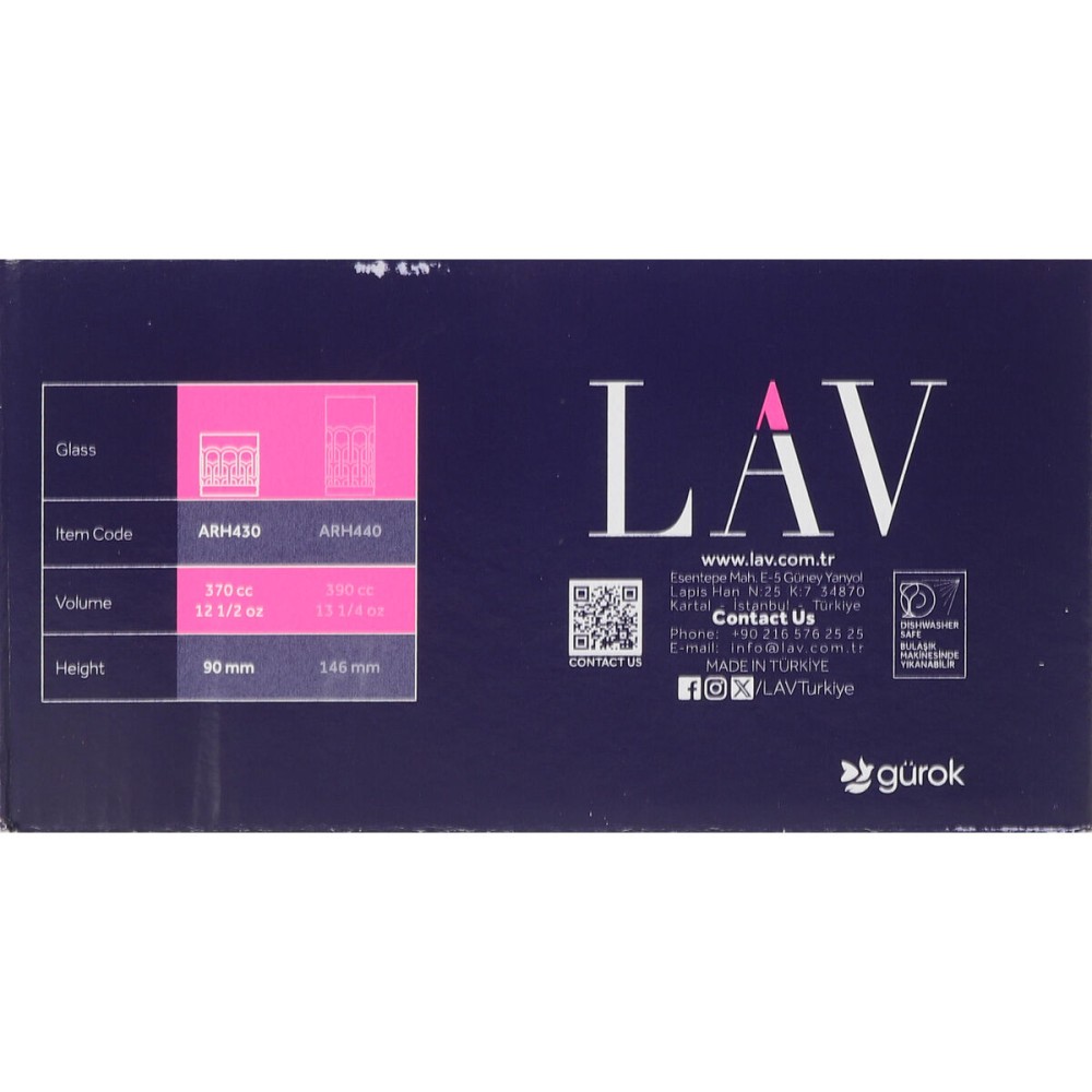 Set of glasses LAV Archie 0,37 L 6 Pieces (4 Units)