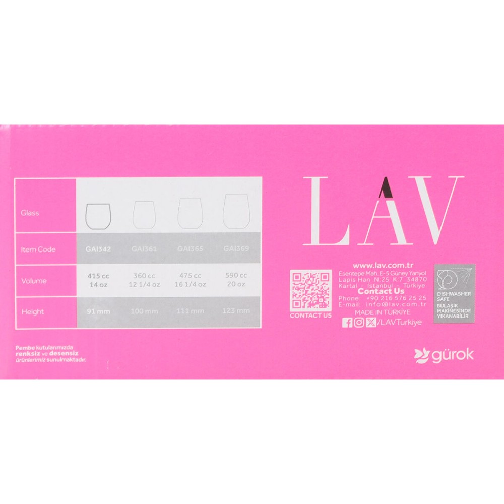 Set of glasses LAV Gaia 415 ml 6 Pieces (8 Units)