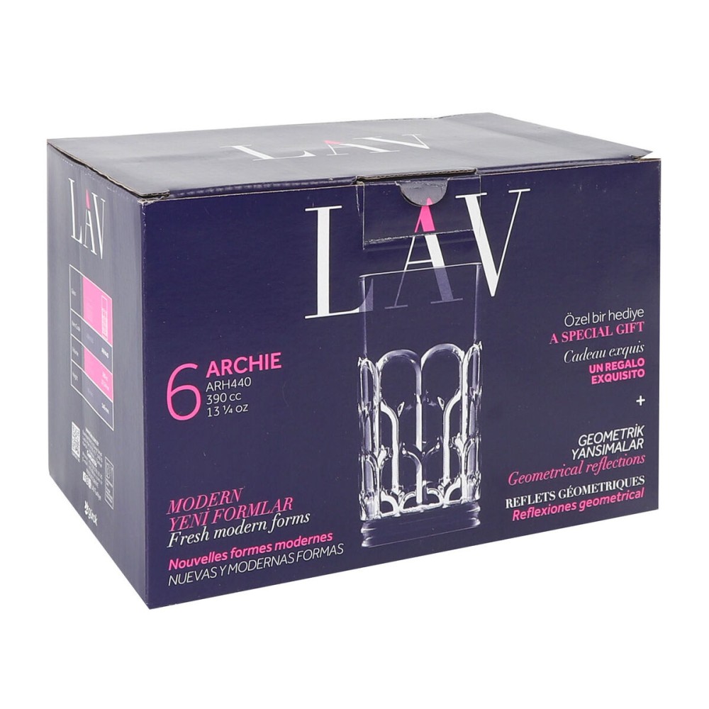 Set of glasses LAV Archie 0,39 L 6 Pieces (4 Units)
