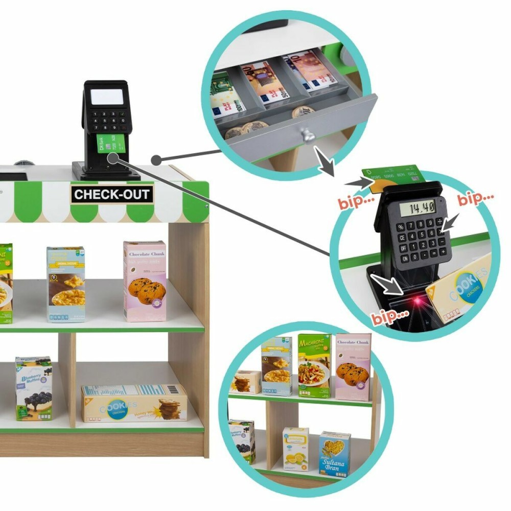 Supermarché de jouets Woomax 80 x 80 x 30 cm 80 x 30 cm Bois