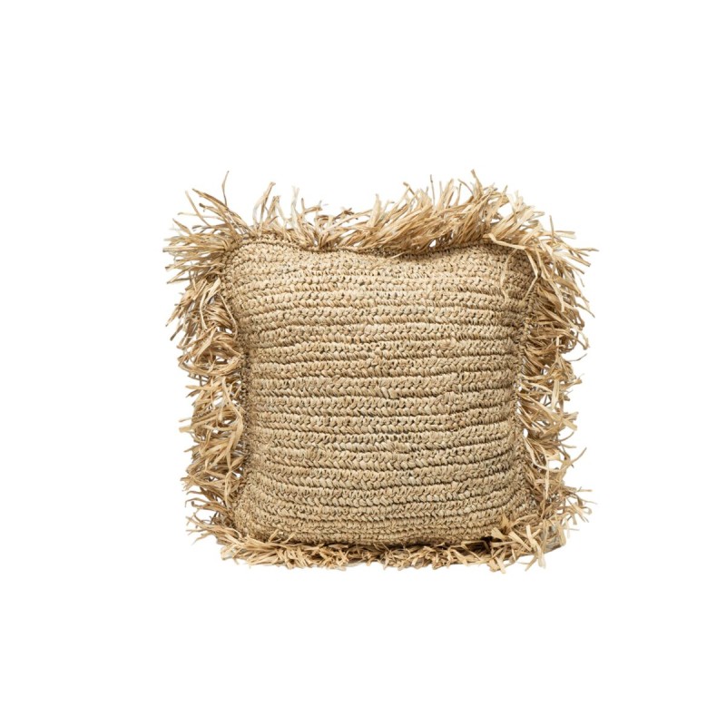 Coussin Romimex Naturel Fibre naturelle Avec franges 40 x 40 x 12 cm