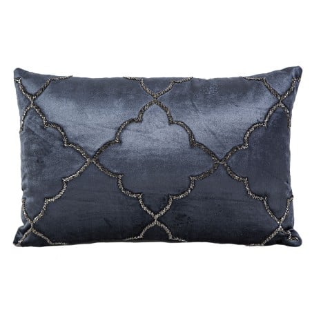 Cushion Romimex Dark blue Velvet 45 x 10 x 30 cm