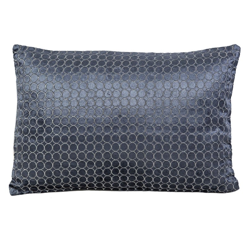 Coussin Romimex Bleu foncé Velours 45 x 10 x 30 cm Broderie