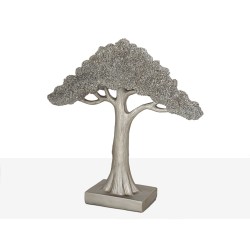 Skulptur Romimex Silberfarben Baum 34 x 33 x 9 cm