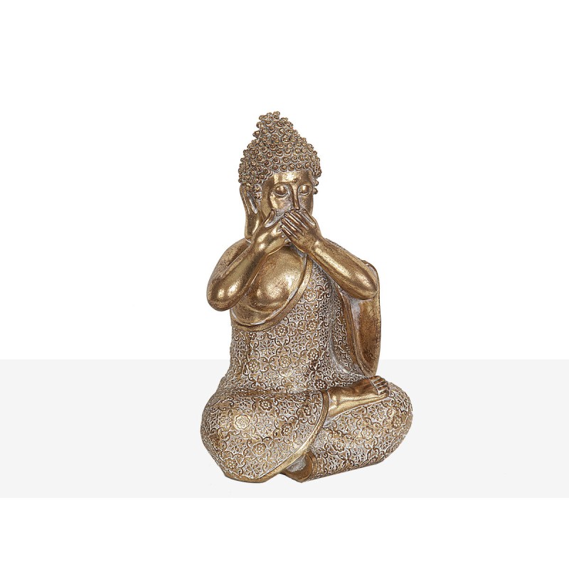 Decorative Figure Romimex Golden Buddha 15 x 24 x 13 cm