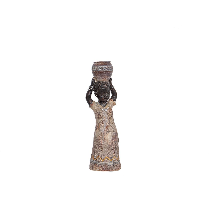 Deko-Figur Romimex Braun natürlich Afrikanerin 9 x 26 x 7 cm