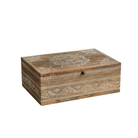 Dekorative Box Romimex Braun Mango-Holz 31 x 11 x 21 cm