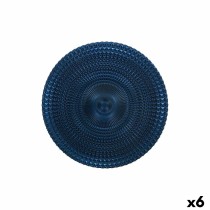 Flacher Teller Alfares Alfares Blau Glas Ø 31 cm (6 Stück)