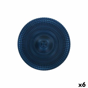 Flacher Teller Alfares Alfares Blau Glas Ø 31 cm (6 Stück)