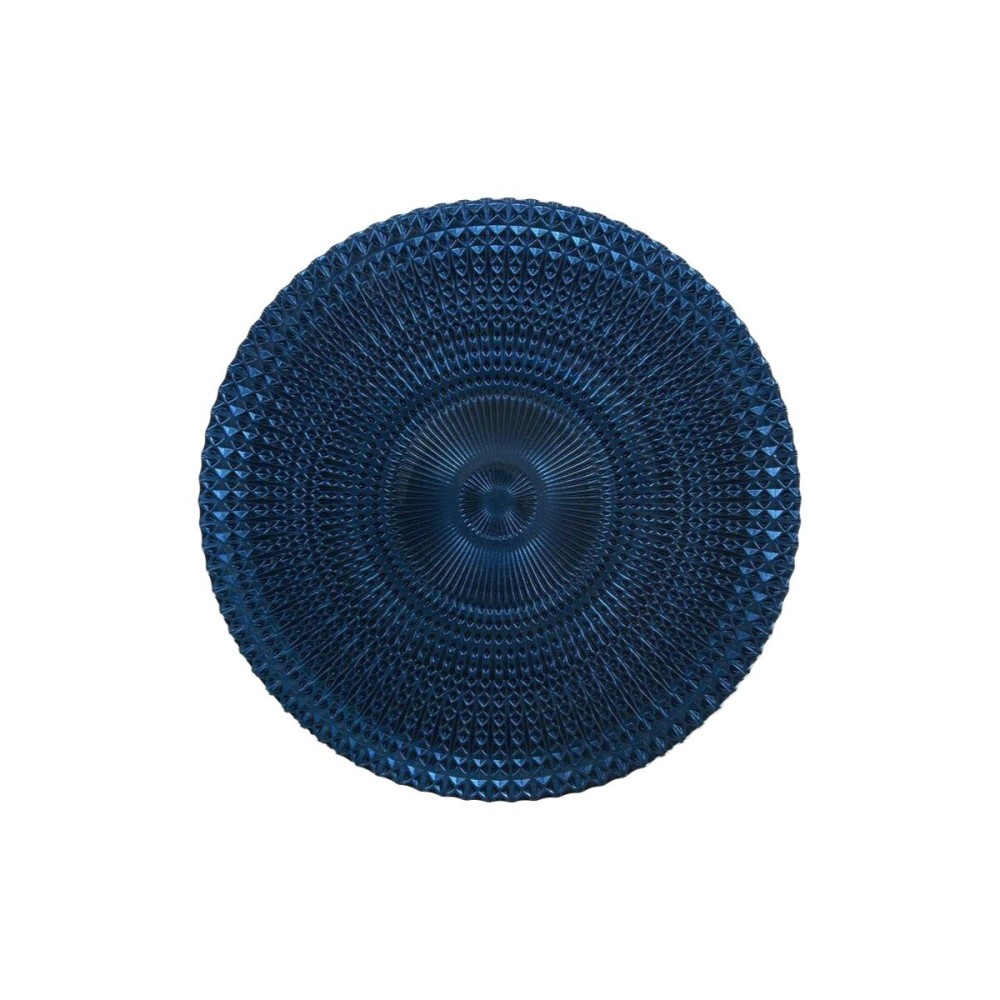 Flacher Teller Alfares Alfares Blau Glas Ø 31 cm (6 Stück)