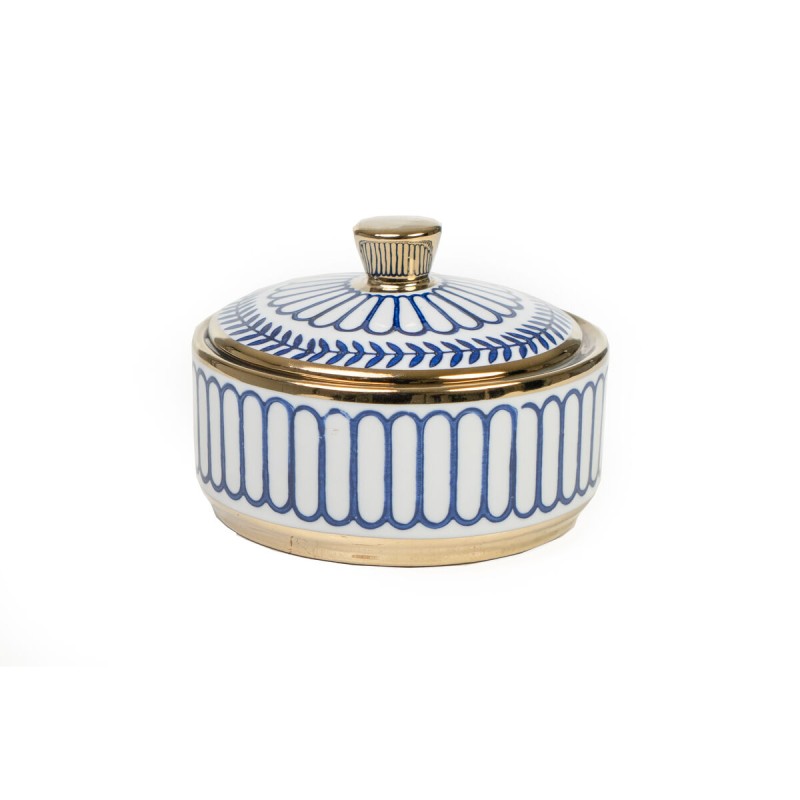 Decorative box Romimex Blue White Porcelain 15 x 11 x 15 cm